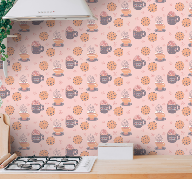 Mysigt dryckesmotiv tapet kök - Tenstickers
