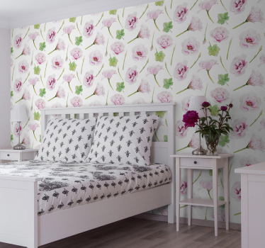 Natur tapeter romantiska rosa blommor - Tenstickers