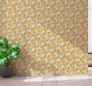 Natur tapeter tusensköna blomma gul bakgrund - Tenstickers