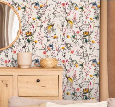 Naturalistisk blommig design blommig tapet - Tenstickers