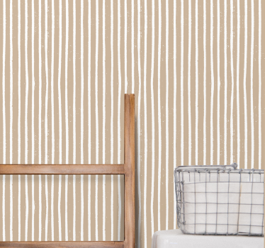 Nordisk beige och vit randig tapet - Tenstickers