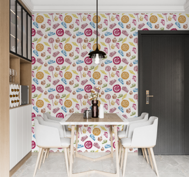 Olika söta desserter kök vinyl tapeter - Tenstickers