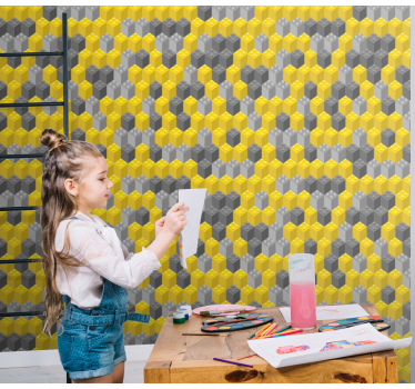 Pantone byggstenar fyrkantig mönster tapet - Tenstickers
