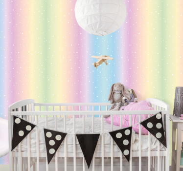 Prickmönster babyfärger barn tapeter - Tenstickers