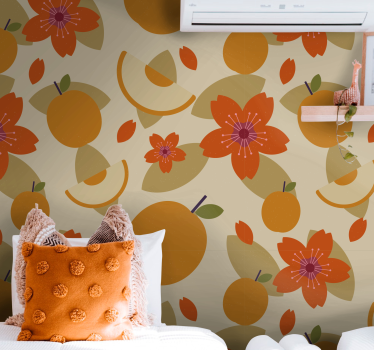 Prydnads 70-tal pop blommor vintage tapet - Tenstickers
