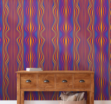 Psykedeliska groovy lines = cool abstrakt tapet - Tenstickers
