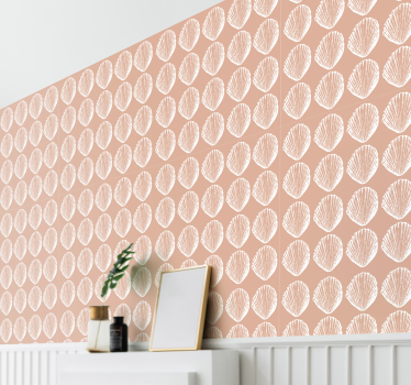 Retro snäckskal mönster beige snäckskal tapet - Tenstickers