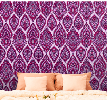 Rosa blad paisley natur tapet - Tenstickers