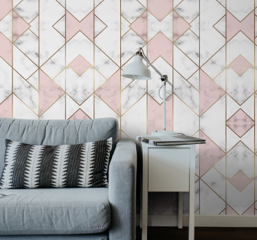 Rosa geometrisk figur cool abstrakt tapet - Tenstickers