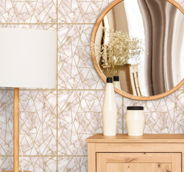 Rosa guld marmor effekt tapeter - Tenstickers