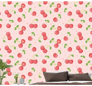 Rosa körsbär barn tapet - Tenstickers