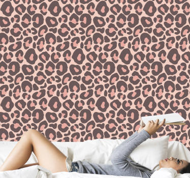 Rosa leopardtryck cool djur tapet - Tenstickers