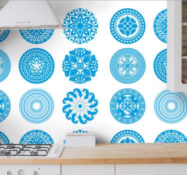 Runda kakel lounge tapeter - Tenstickers