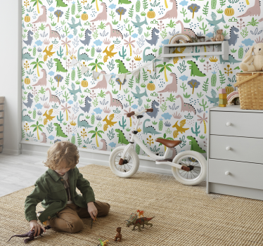 Scandinaviska Jurassic mönster dinosaurie tapet - Tenstickers