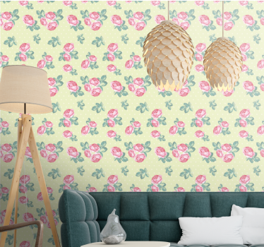 "shabby chic" med dodsmönster sovrumstapet - Tenstickers