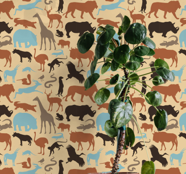 Silhuett safari coola djur tapeter - Tenstickers