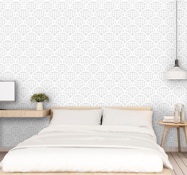 Skandinavisk minimalism vit prickig tapet för sovrum - Tenstickers