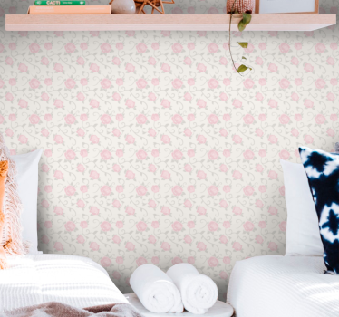 Små blommor vinyl tapeter i vintagestil - Tenstickers
