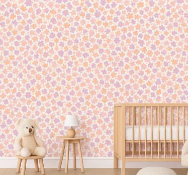 Små pastellblommor barn tapet - Tenstickers
