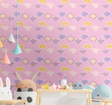 Sömlösa molnmönster barn illustration barn tapet - Tenstickers