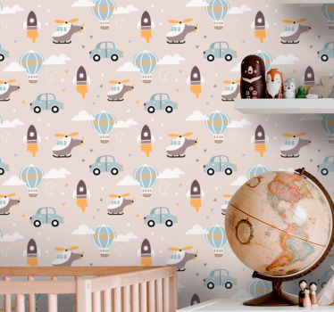 Söt design illustration för barn samtida tapeter - Tenstickers