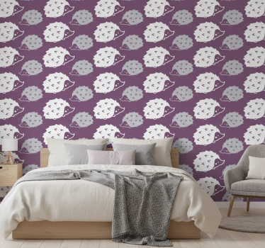 Söt igelkottmotiv tapet sovrum - Tenstickers