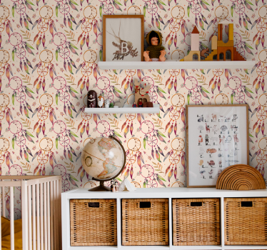 Sovrum hippie stil barn tapeter - Tenstickers