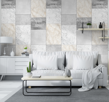 Kakel rutor design Tapet marmor - Tenstickers