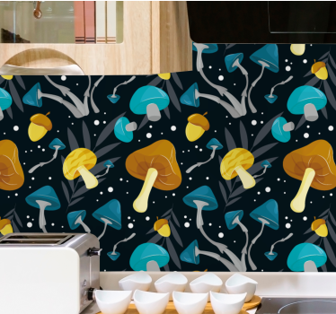 Stiliserade svampar Tapet blad - Tenstickers