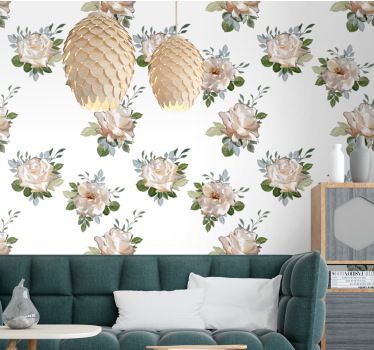 Stora blommor natur tapeter i kosmopolitisk stil - Tenstickers
