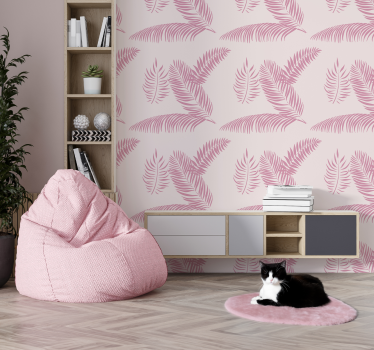 Stora palmblad Rosa tapet - Tenstickers