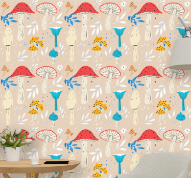 Svampmotiv tapet natur - Tenstickers