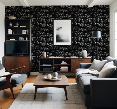 Svart design Tapet stenar - Tenstickers
