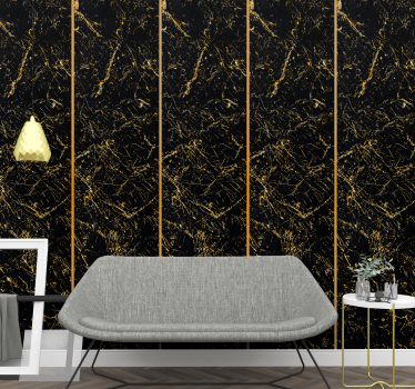 Svart och guld marmor textur marmor effekt tapet - Tenstickers