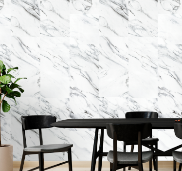 Svart, vit och grå marmor flytande design lounge tapeter - Tenstickers