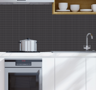 Svarta kakel 3d tapeter kök tapeter - Tenstickers