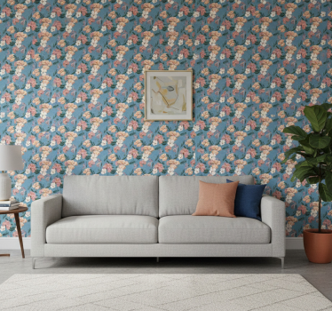 Tapet blommig blomtryck 'ziedi jeans' - Tenstickers