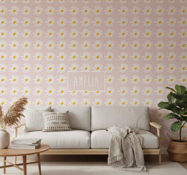 Tapet blommig bohostil blommor illustration - Tenstickers
