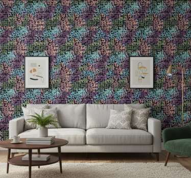 Tapet blommig färgglad original blommor - Tenstickers