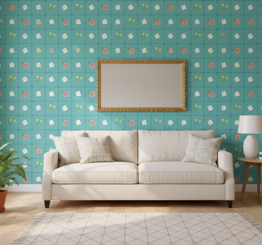 Tapet blommig "granny chic" blommig dekoration - Tenstickers