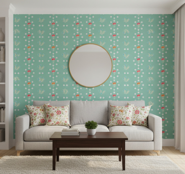 Tapet blommig mönster i granny chic stil - Tenstickers
