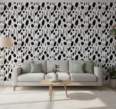 Tapet blommig svartvita naturbilder - Tenstickers