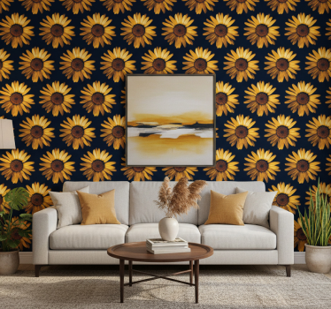 Tapet blommor gula solroser - Tenstickers
