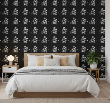 Tapet blommor kvinna och solrosor minimalistisk design - Tenstickers