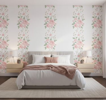 Tapet blommor ljusrosa blommönster b0cgrwjc5w - Tenstickers