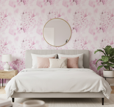 Tapet blommor ljusrosa blomsterbakgrund - Tenstickers