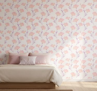 Tapet blommor mjuka blommor tema - Tenstickers