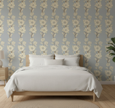 Tapet blommor ny nostalgi stil magnolia - Tenstickers