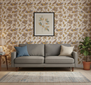 Tapet blommor paisley blommor set - Tenstickers