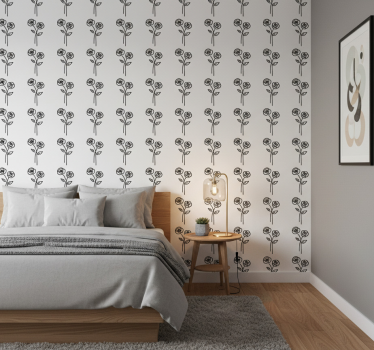 Tapet blommor par av rosor minimalistisk design - Tenstickers